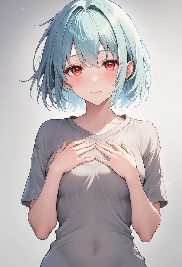 胸を抑える（covering breasts over clothes）ポーズのプロンプト紹介｜AIイラスト