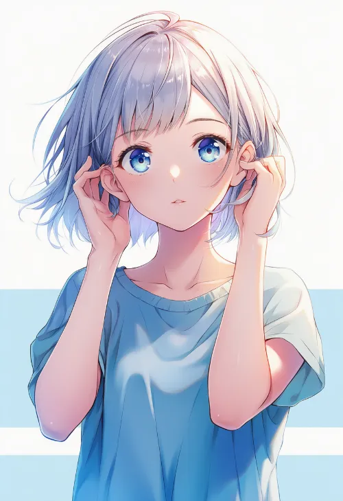 手で耳を押さえる|手のポーズのプロンプト