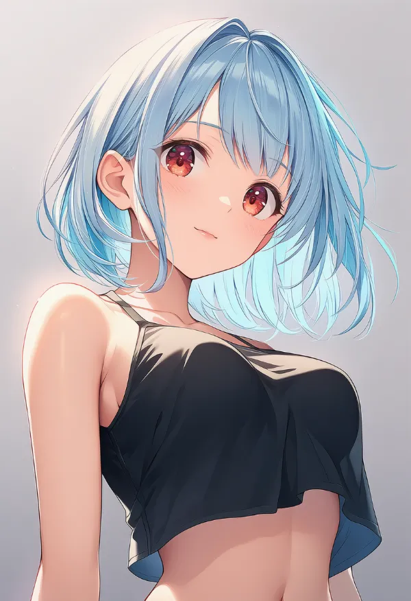 乳カーテン（crop top overhang）のプロンプト紹介｜AIイラスト