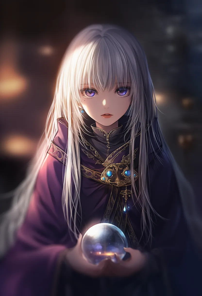 水晶玉のプロンプト紹介｜占い師のアイテムのAIイラスト作例