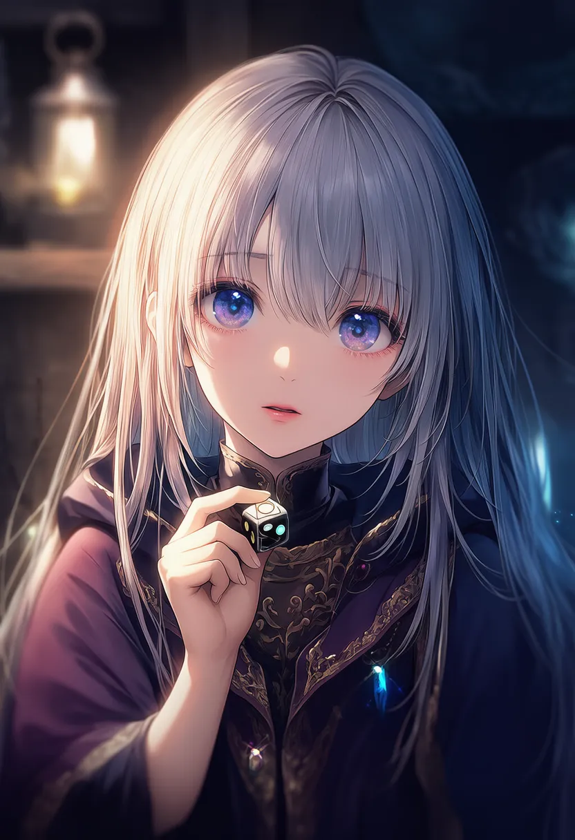 占いサイコロのプロンプト紹介｜占い師のアイテムのAIイラスト作例