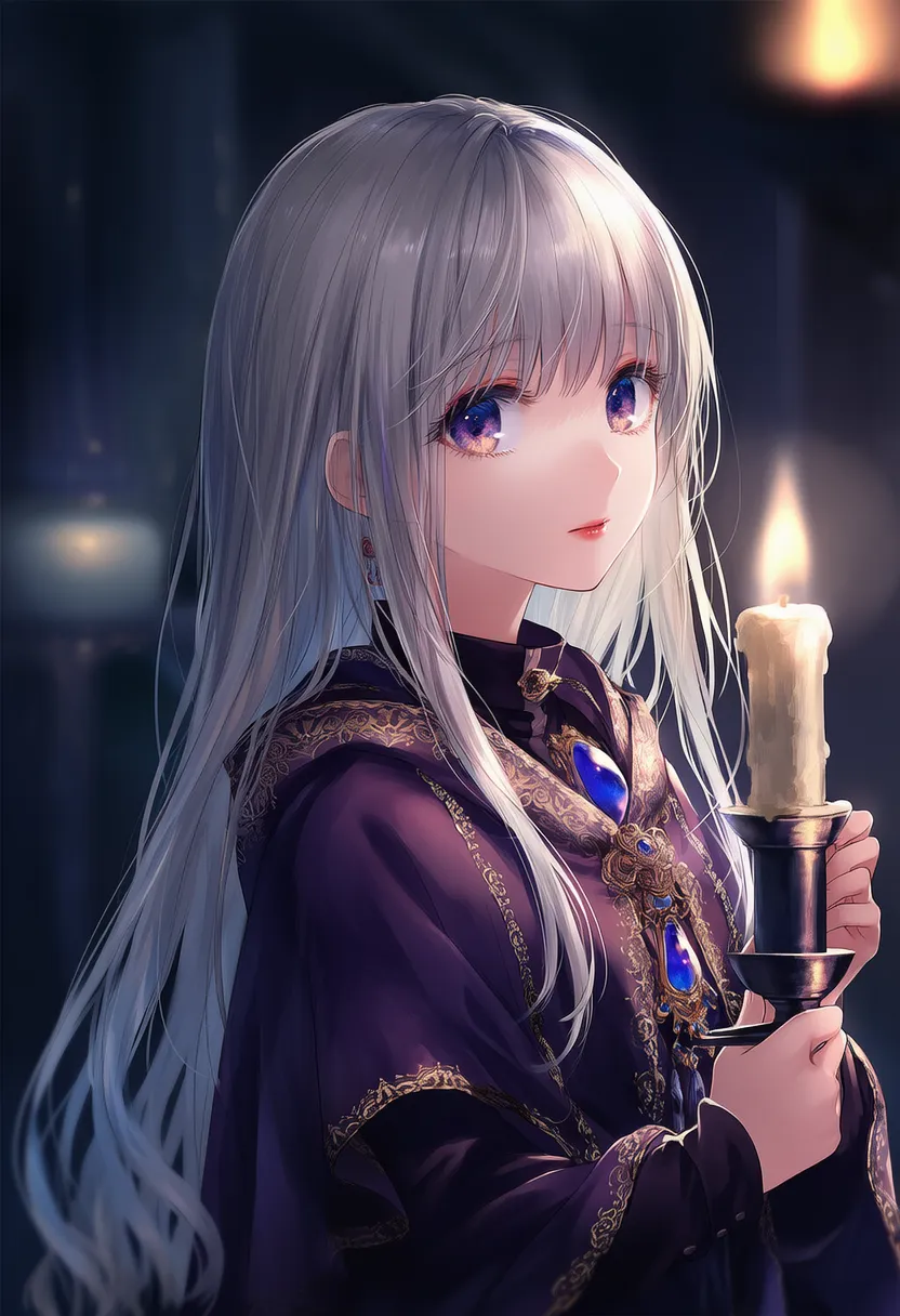 蝋燭の蝋のプロンプト紹介｜占い師のアイテムのAIイラスト作例