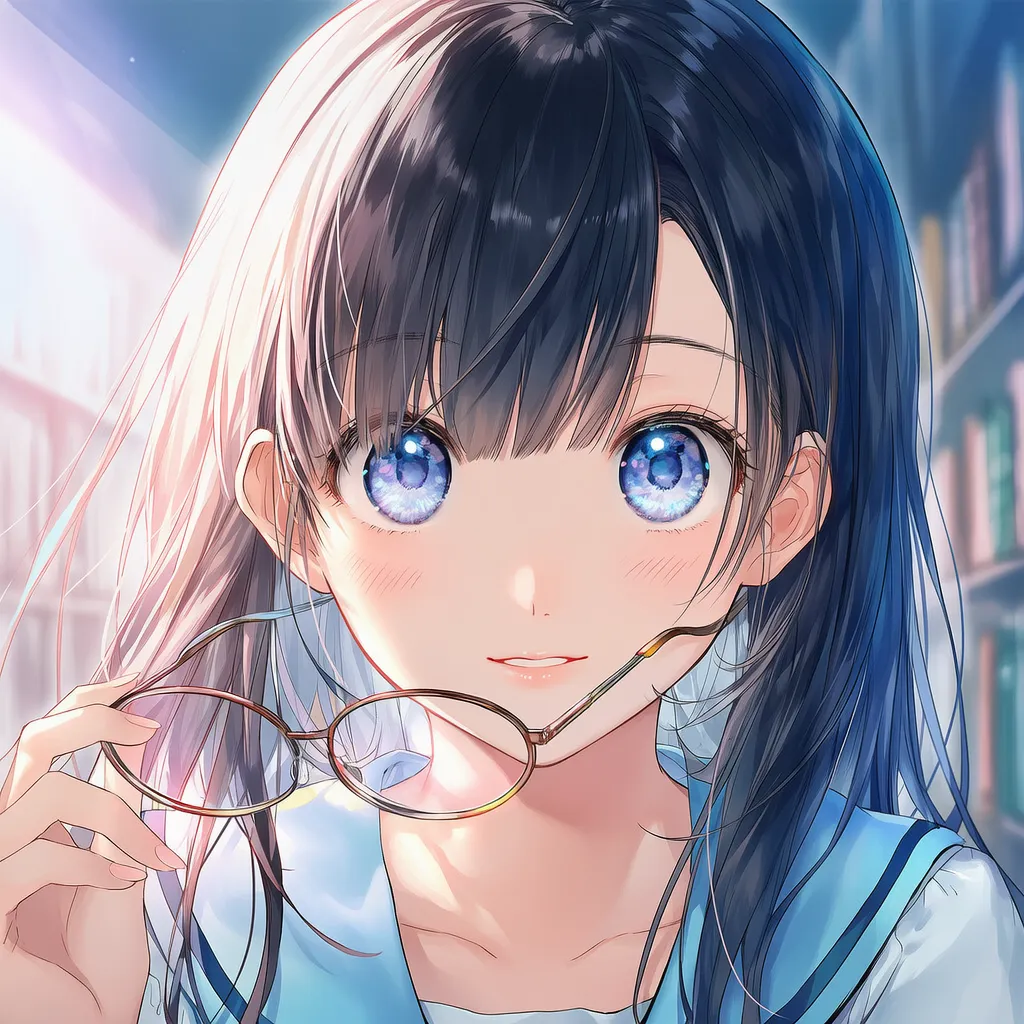 メガネを変えるポーズのAIイラスト｜プロンプト紹介