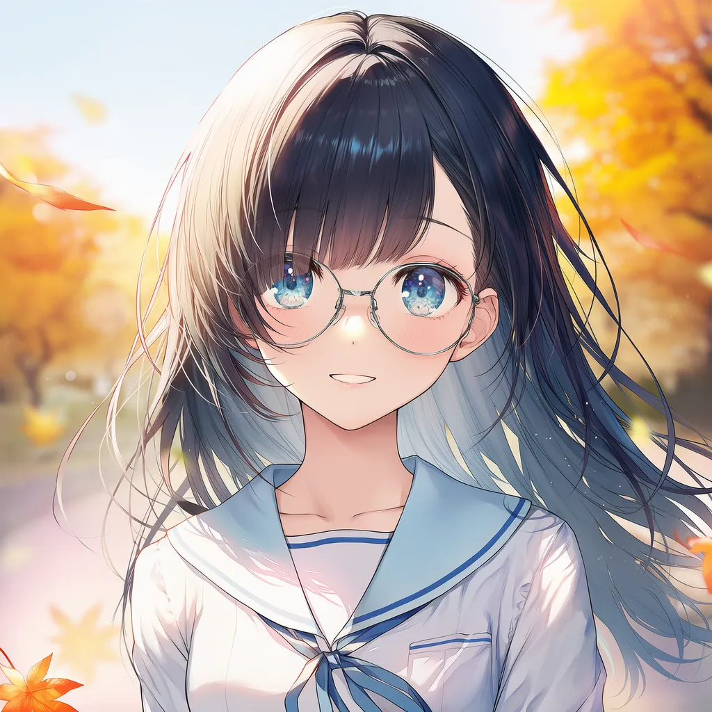 メガネに髪がかかる状態のAIイラスト｜プロンプト紹介