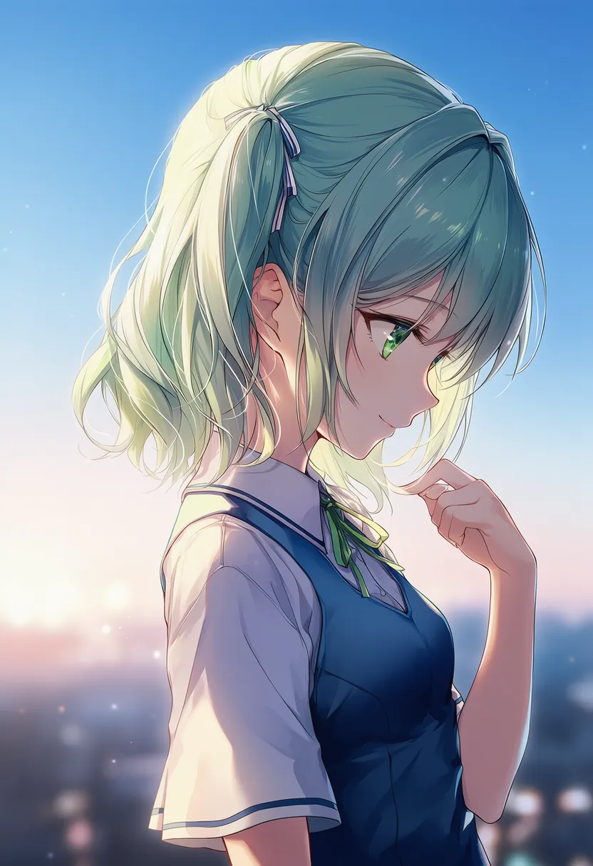 体が横向きの状態で下向きの状態を再現したAIイラスト｜プロンプト紹介