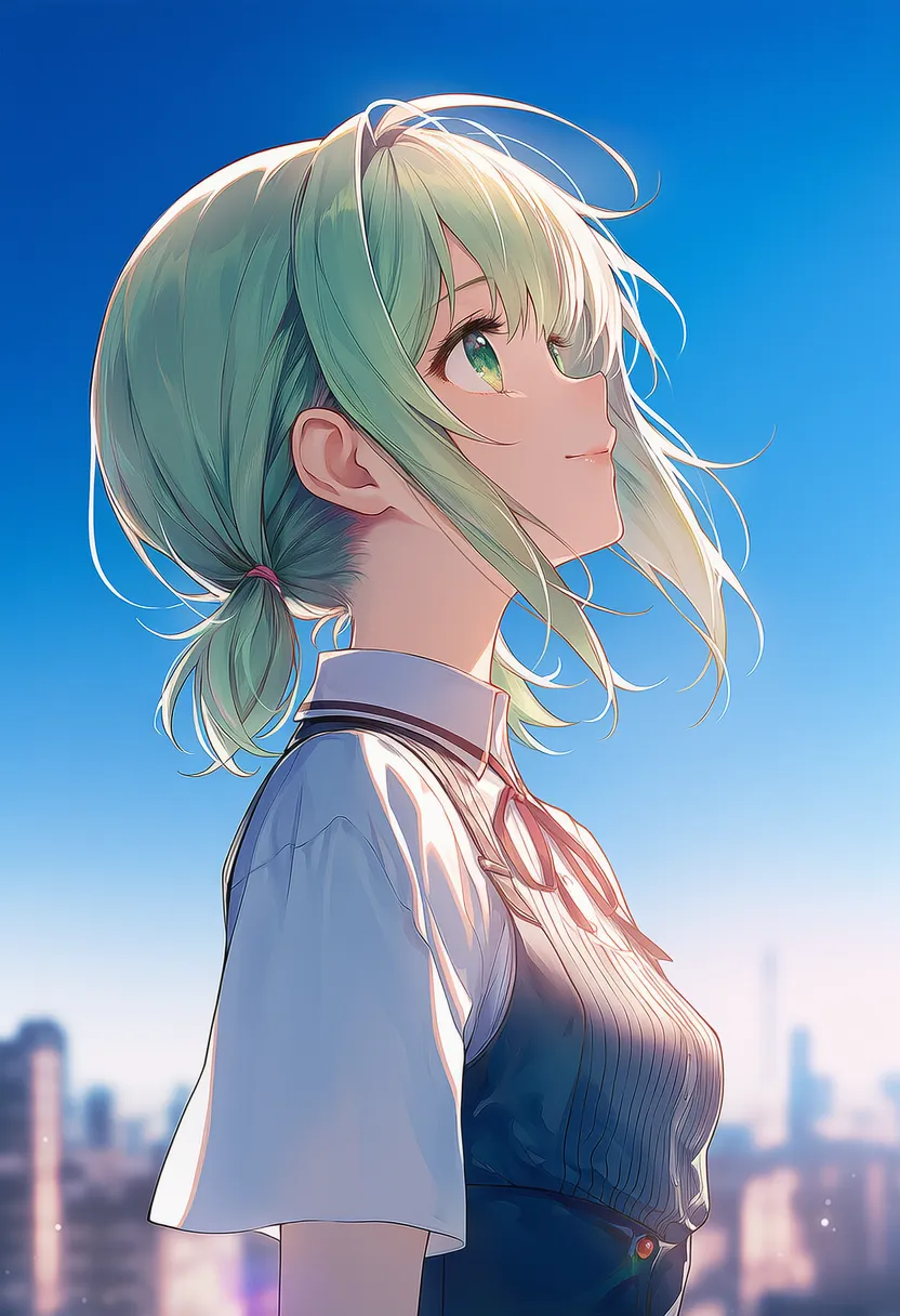 体が横向きの状態で上向きの状態を再現したAIイラスト｜プロンプト紹介