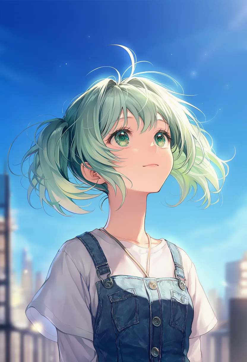 顔が上を向いた状態を再現したAIイラスト｜プロンプト紹介