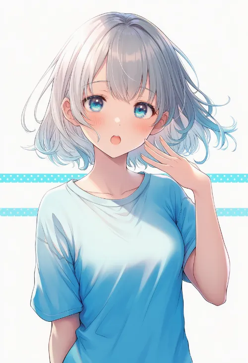 手であおぐ|手のポーズのプロンプト