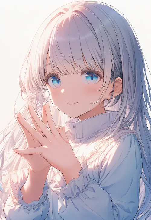 手の指を合わせる|手のポーズのプロンプト