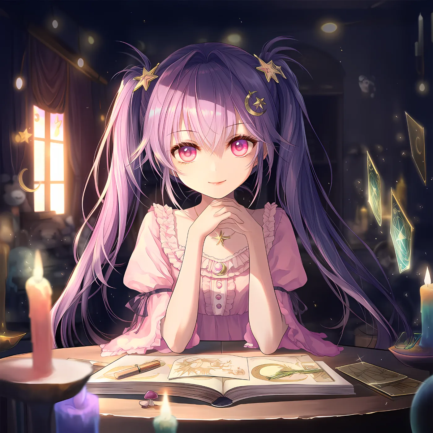 タロット占い師のプロンプト（可愛い系）紹介｜AIイラストの作例