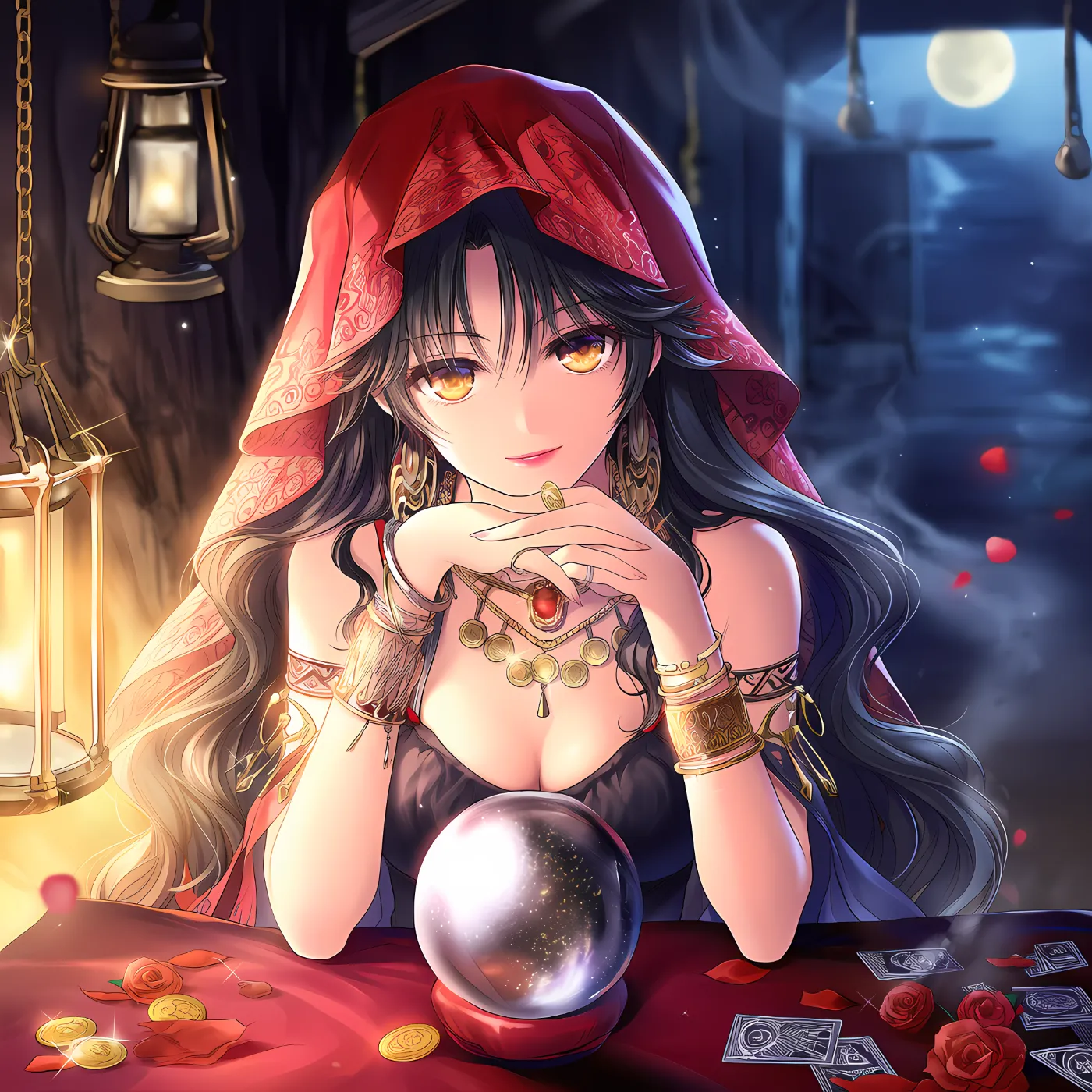 ジプシー風占い師のプロンプト紹介｜AIイラストの作例