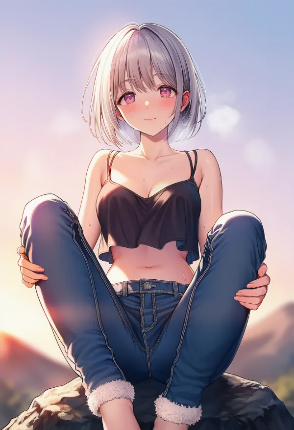 毛皮で縁取られたズボンを履いた美少女AIイラスト|プロンプト紹介