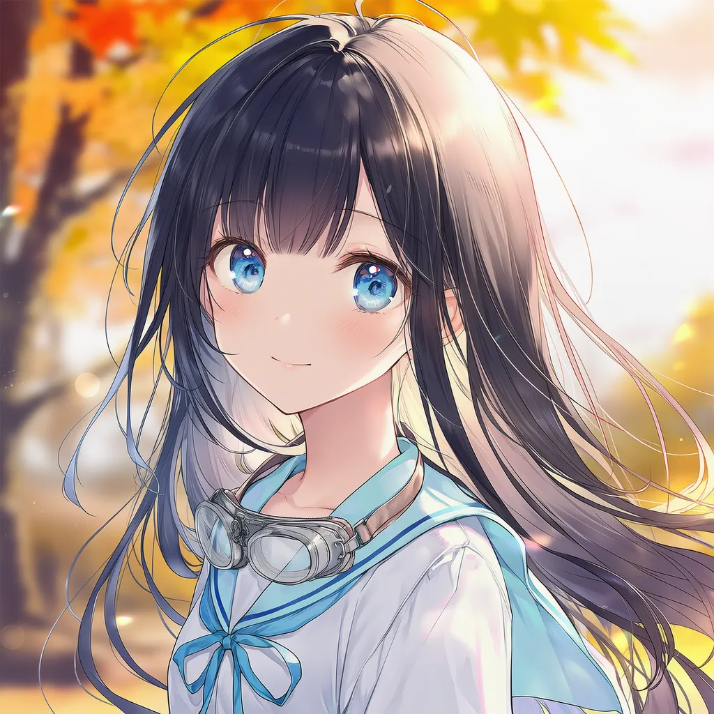 首にゴーグルを吊るした状態のAIイラスト｜プロンプト紹介