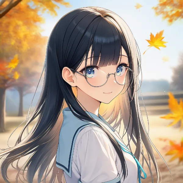 髪をメガネの後ろにやる状態のAIイラスト｜プロンプト紹介