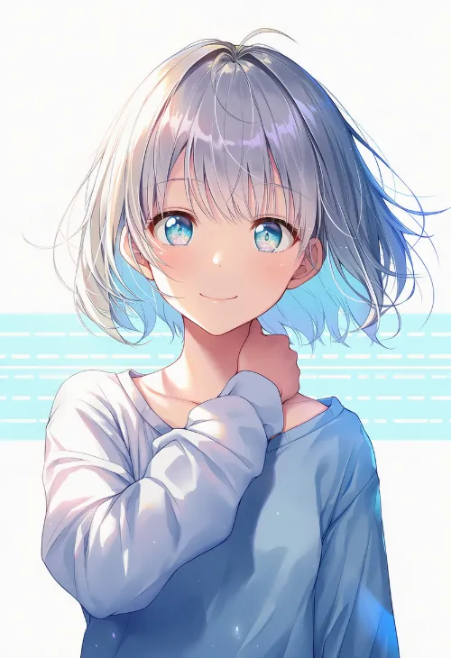 手を首のまわりにおく|手のポーズのプロンプト