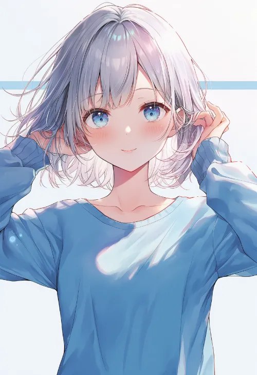 髪に手を入れる|手のポーズのプロンプト