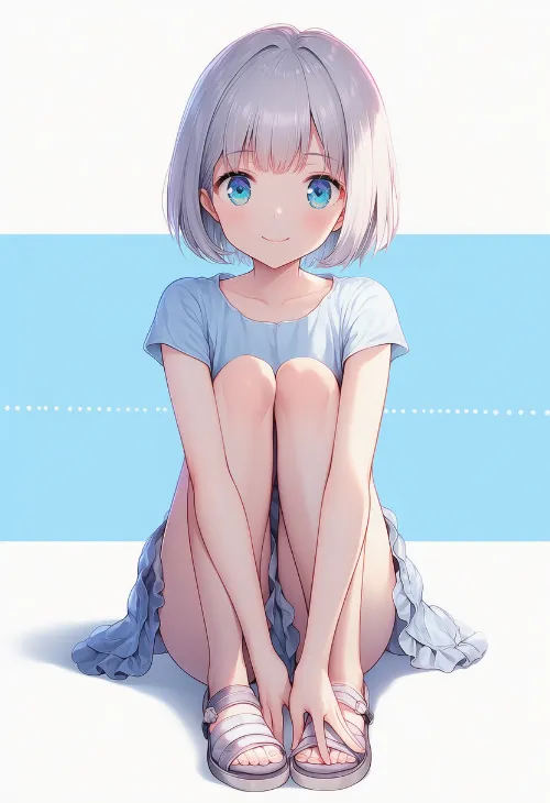 手をくるぶしにおく|手のポーズのプロンプト