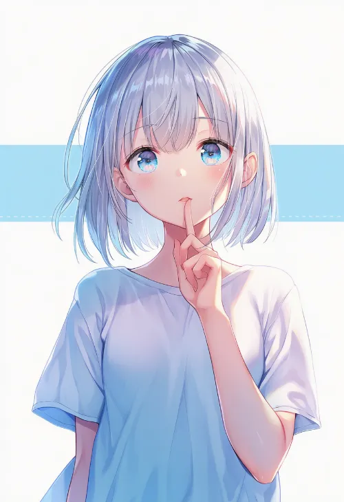 口元に手を当てる|手のポーズのプロンプト