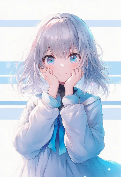 手を添える|手のポーズのプロンプト