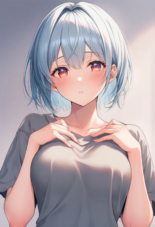 胸に両手を置く（hands on own breasts）ポーズのプロンプト紹介｜AIイラスト