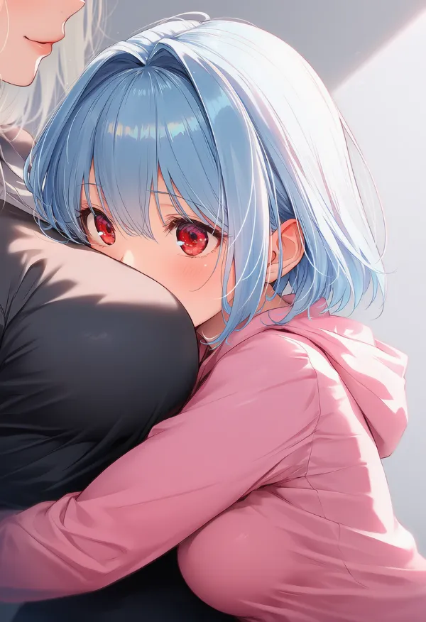 胸に頭を埋める（head between breasts）ポーズのプロンプト紹介｜AIイラスト