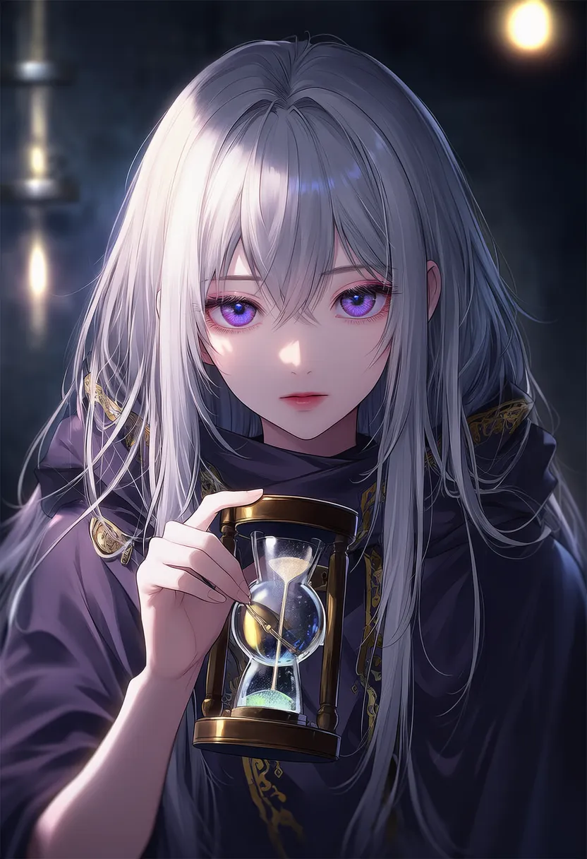 砂時計のプロンプト紹介｜占い師のアイテムのAIイラスト作例