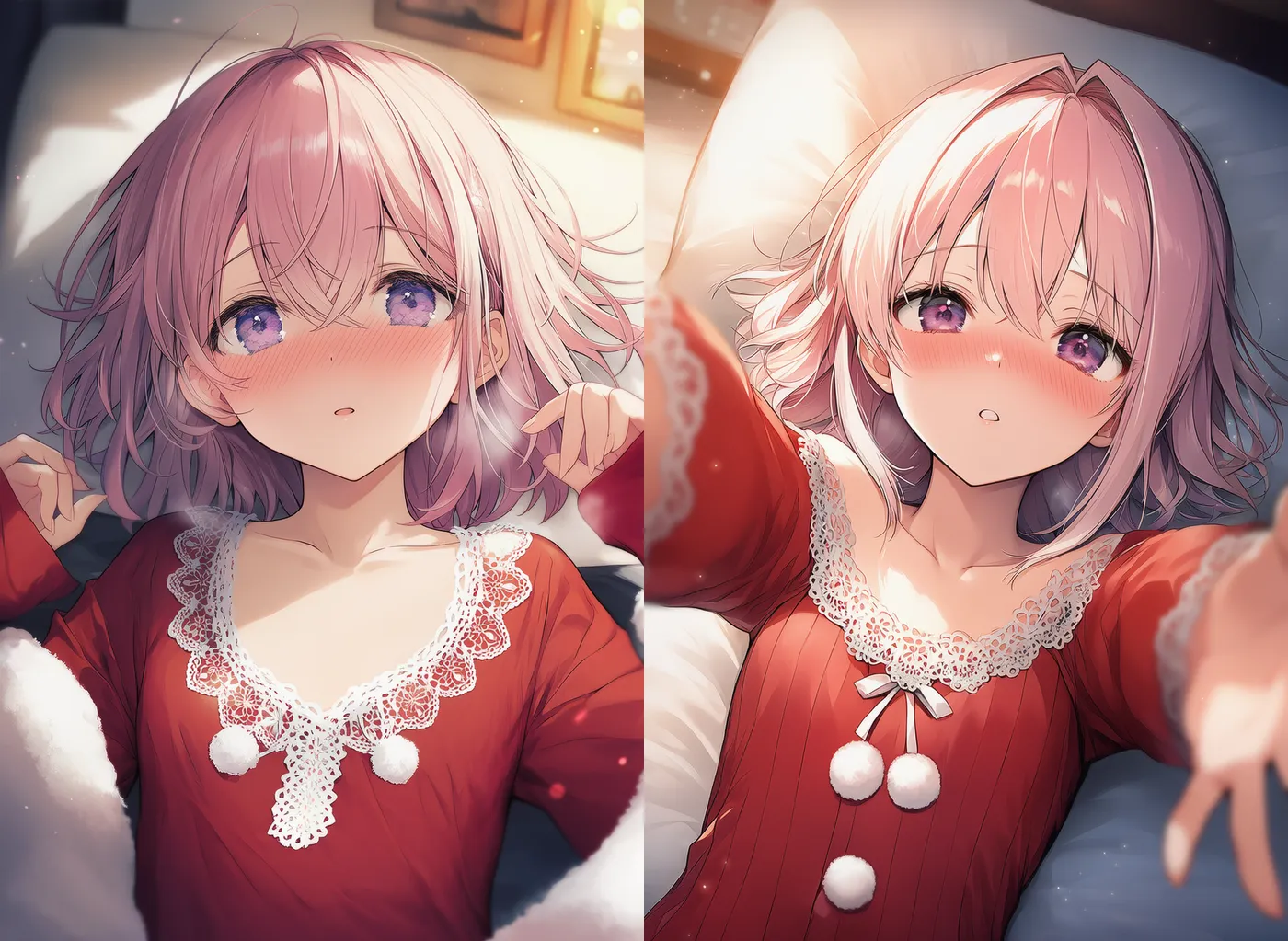 両手を広げて誘うポーズのAIイラスト｜プロンプト紹介