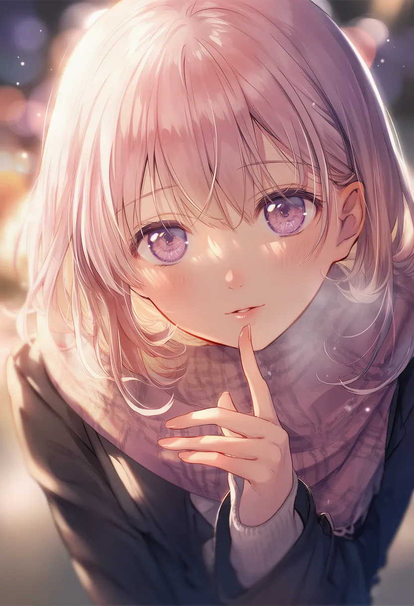 前屈み＋上目遣いのポーズのAIイラスト｜プロンプト紹介