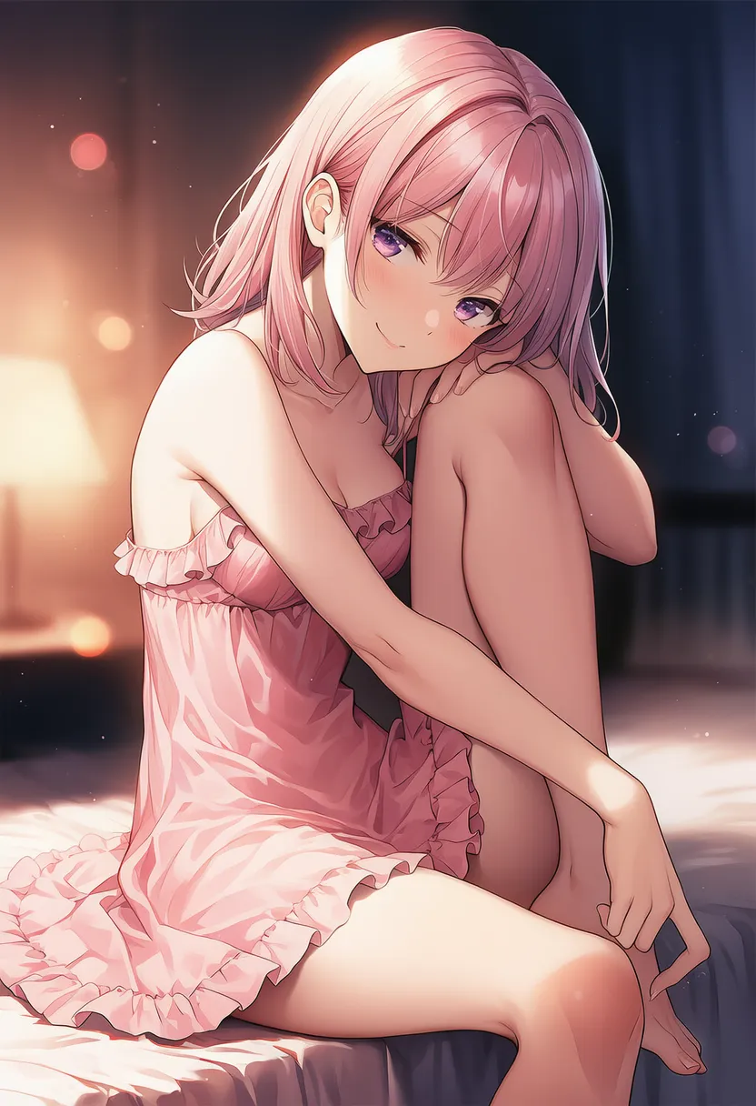 太ももに指を這わせる仕草のAIイラスト｜プロンプト紹介