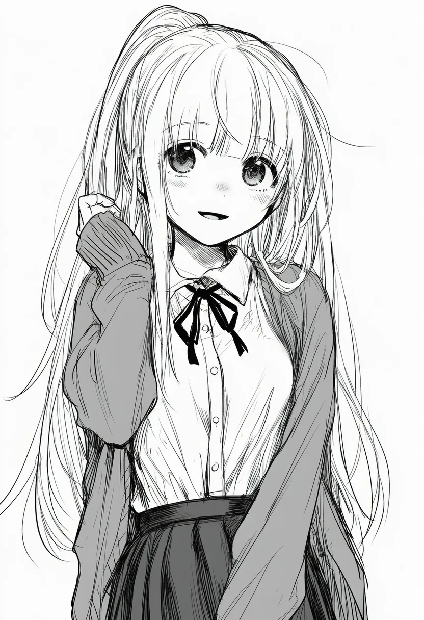 スケッチ・下書き風線画のプロンプト紹介|AIイラスト作例