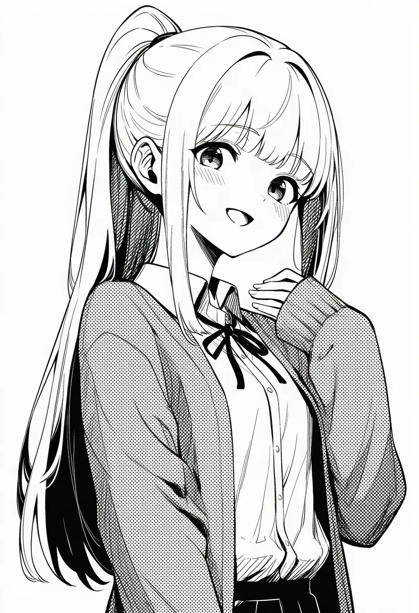 漫画のペン入れ風線画のプロンプト紹介|AIイラスト作例