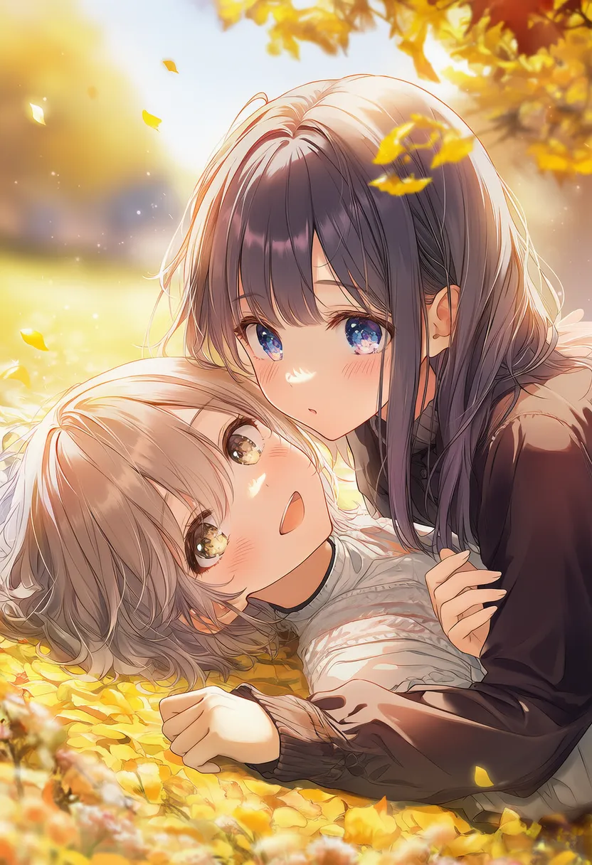 人の上で横になる(下が仰向け)2人のポーズのAIイラスト|プロンプト紹介