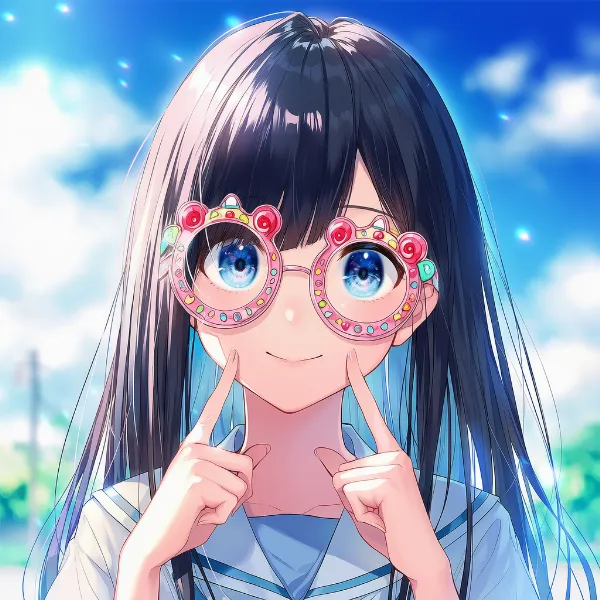 おもしろメガネのAIイラスト｜プロンプト紹介