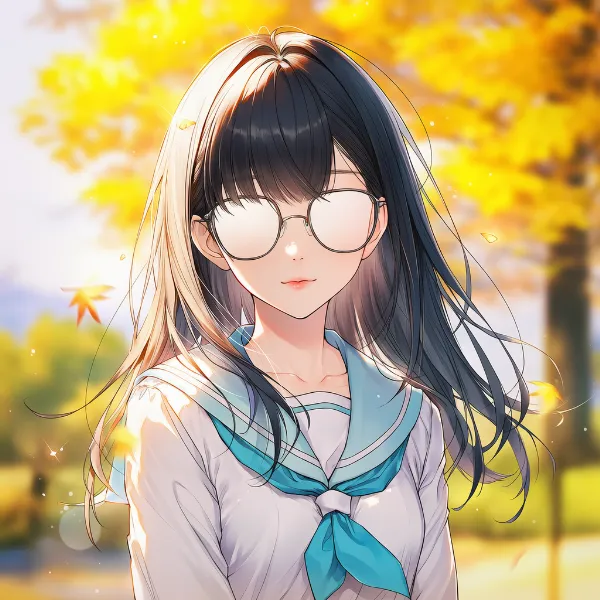 不透明なメガネのAIイラスト｜プロンプト紹介