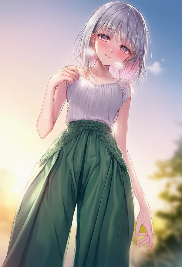 パラッツォパンツを履いた美少女AIイラスト|プロンプト紹介