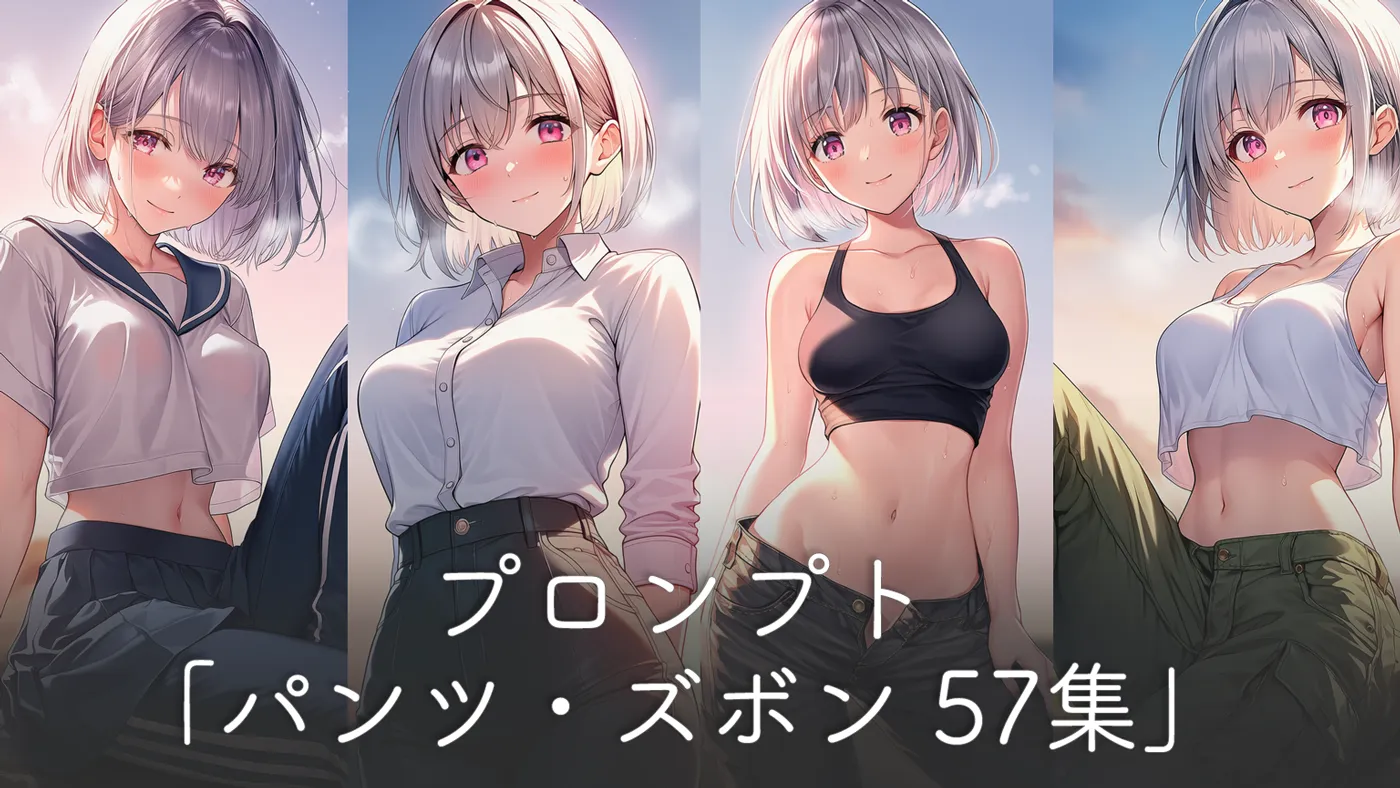 パンツ・ズボン系ボトムスのプロンプト57集（イラスト作例付）