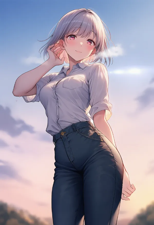 タックインズボンを履いた美少女AIイラスト|プロンプト紹介