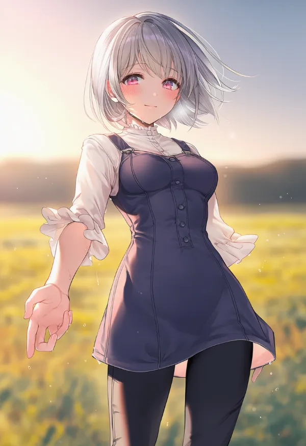 ワンピースの下にズボンを履いた美少女AIイラスト|プロンプト紹介