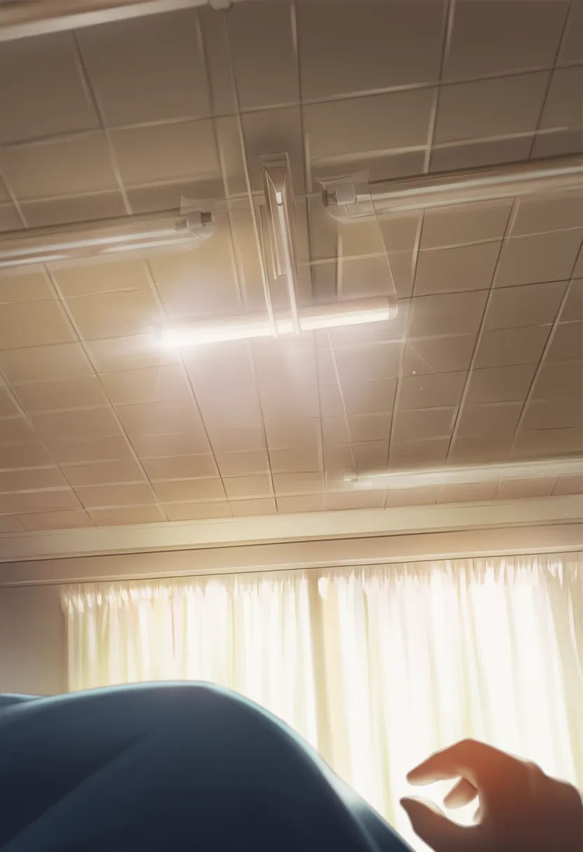 手越しの視点で天井を見上げるプロンプト|AIイラスト