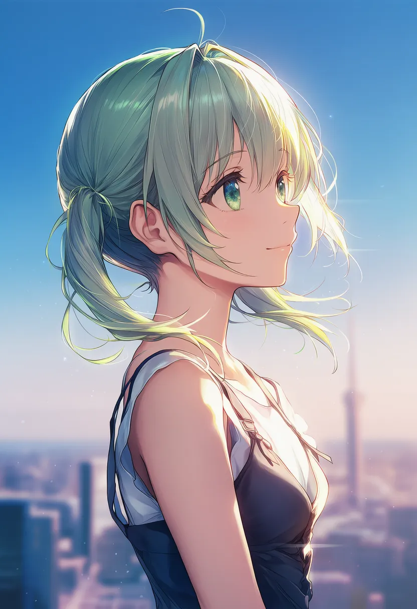 顔も体も横向きの状態を再現したAIイラスト｜プロンプト紹介