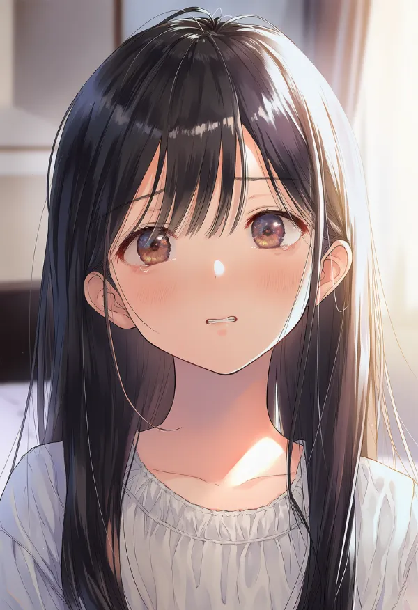 眉頭が上がる状態のAIイラスト作例|プロンプト紹介