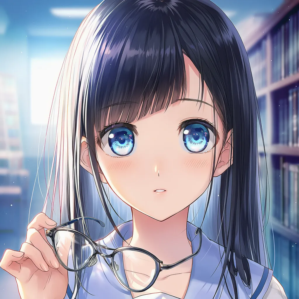 メガネを外すポーズのAIイラスト｜プロンプト紹介