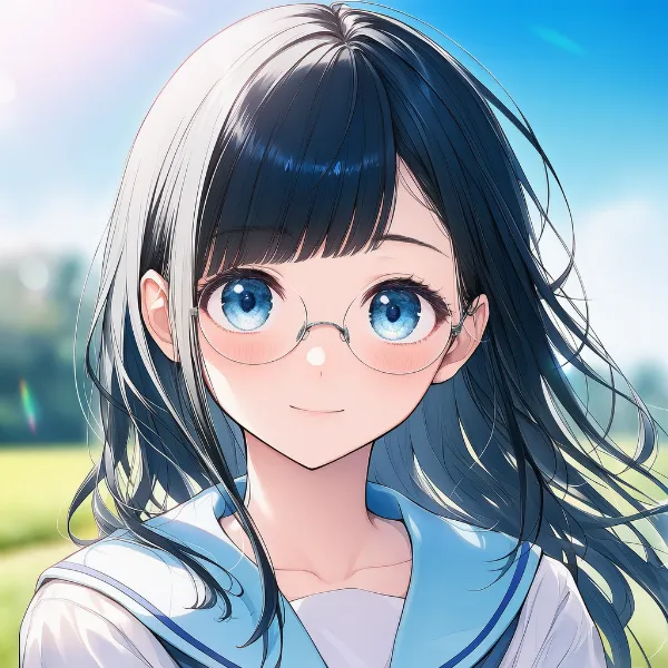 フレームレスメガネのAIイラスト｜プロンプト紹介