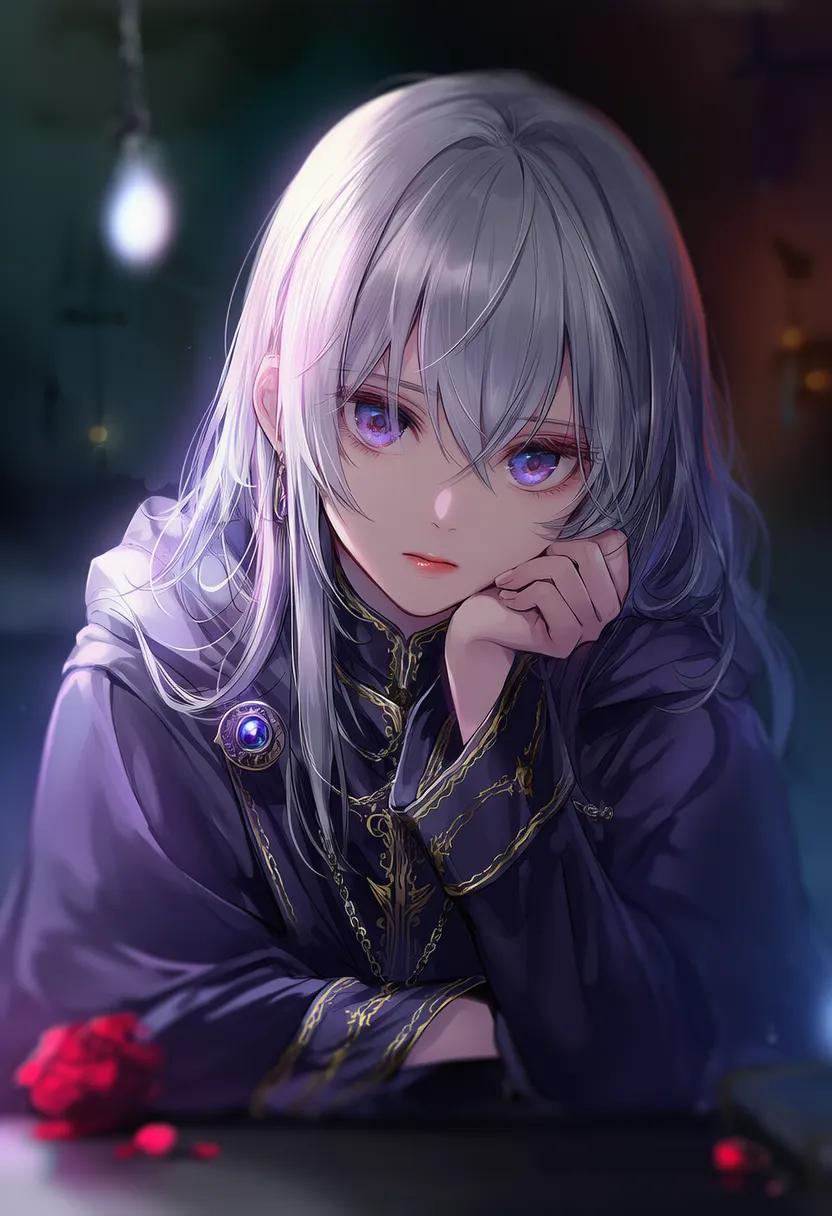 バラの花びらのプロンプト紹介｜占い師のアイテムのAIイラスト作例