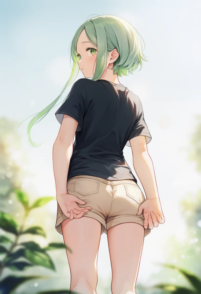 お尻を掻く状態を再現したAIイラスト｜プロンプト紹介