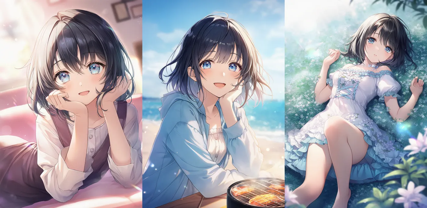 [layered clothes]のプロンプトで生成した服のAIイラスト作例-2