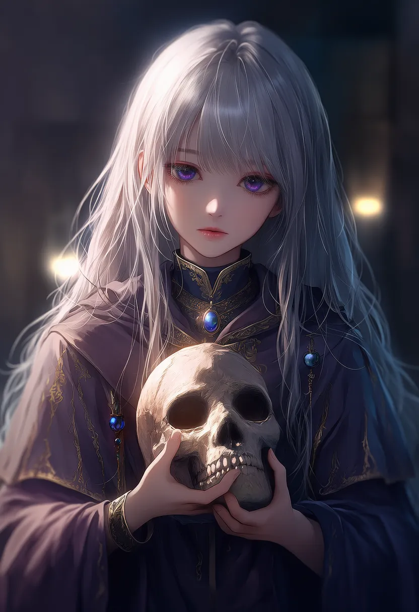 髑髏のプロンプト紹介｜占い師のアイテムのAIイラスト作例