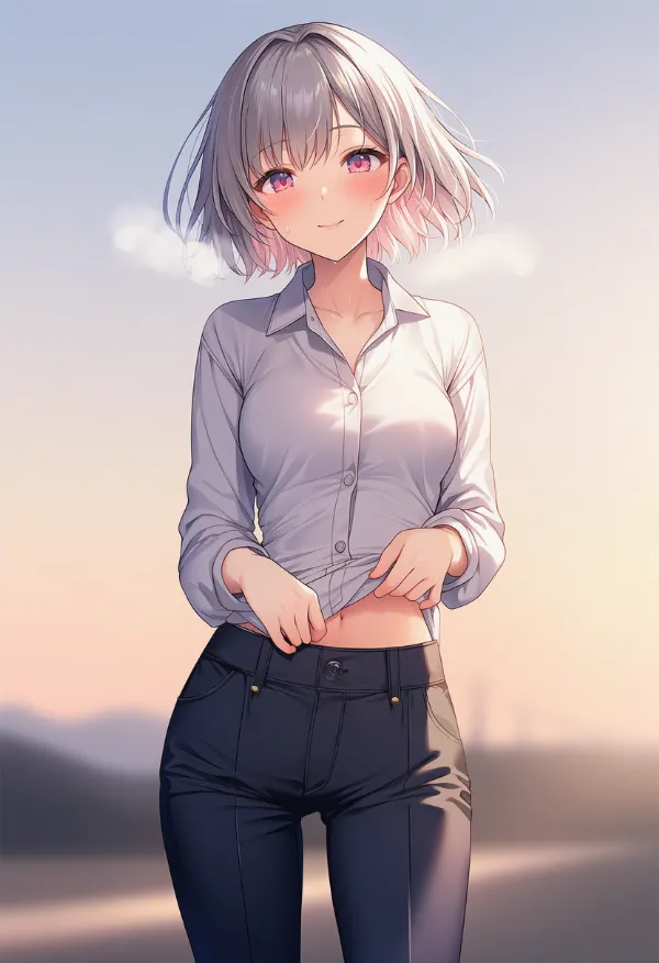 スラックスを履いた美少女AIイラスト|プロンプト紹介