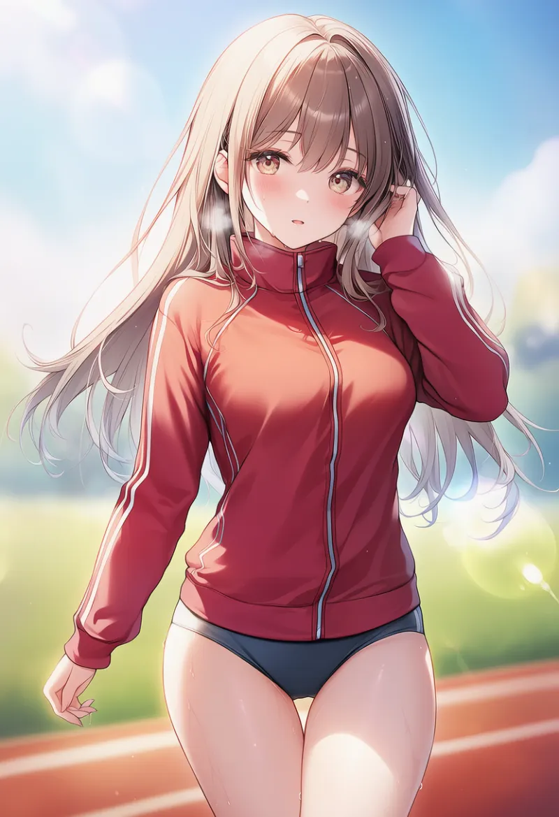 ジャージ上 + ブルマの服の組み合わせのプロンプト｜AIイラスト