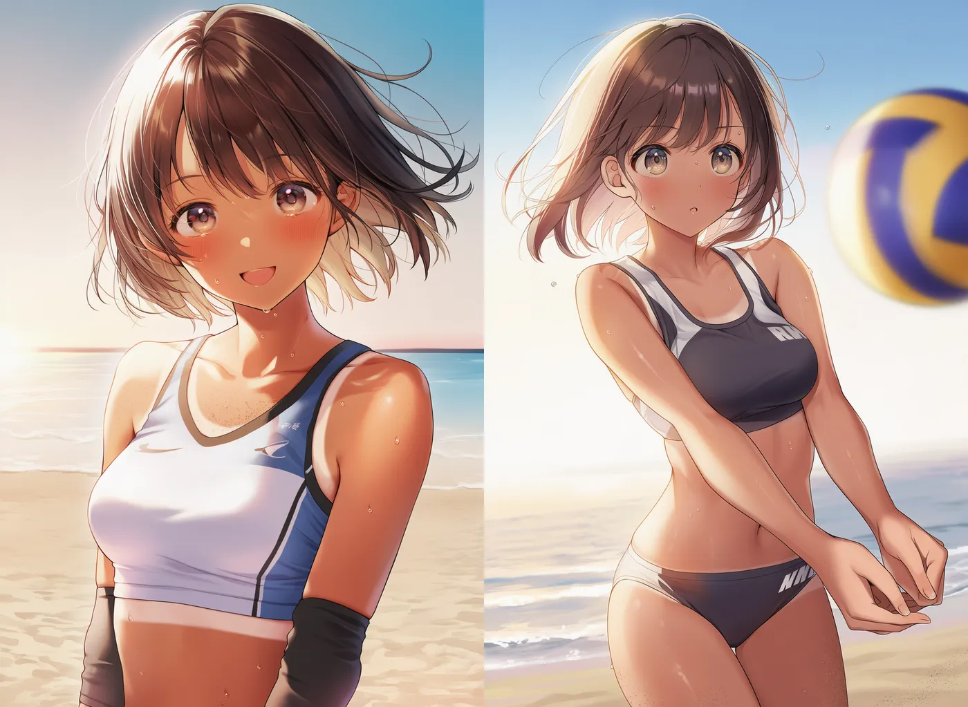 ビーチバレーボールウェアのプロンプト紹介｜AIイラスト